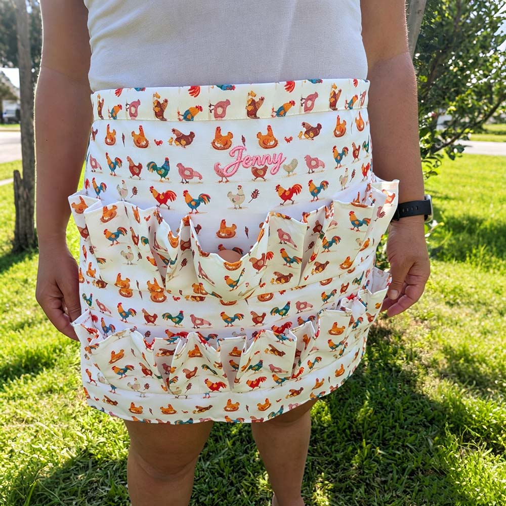 Personalised Embroidered Egg Gathering Half Apron | Apron51