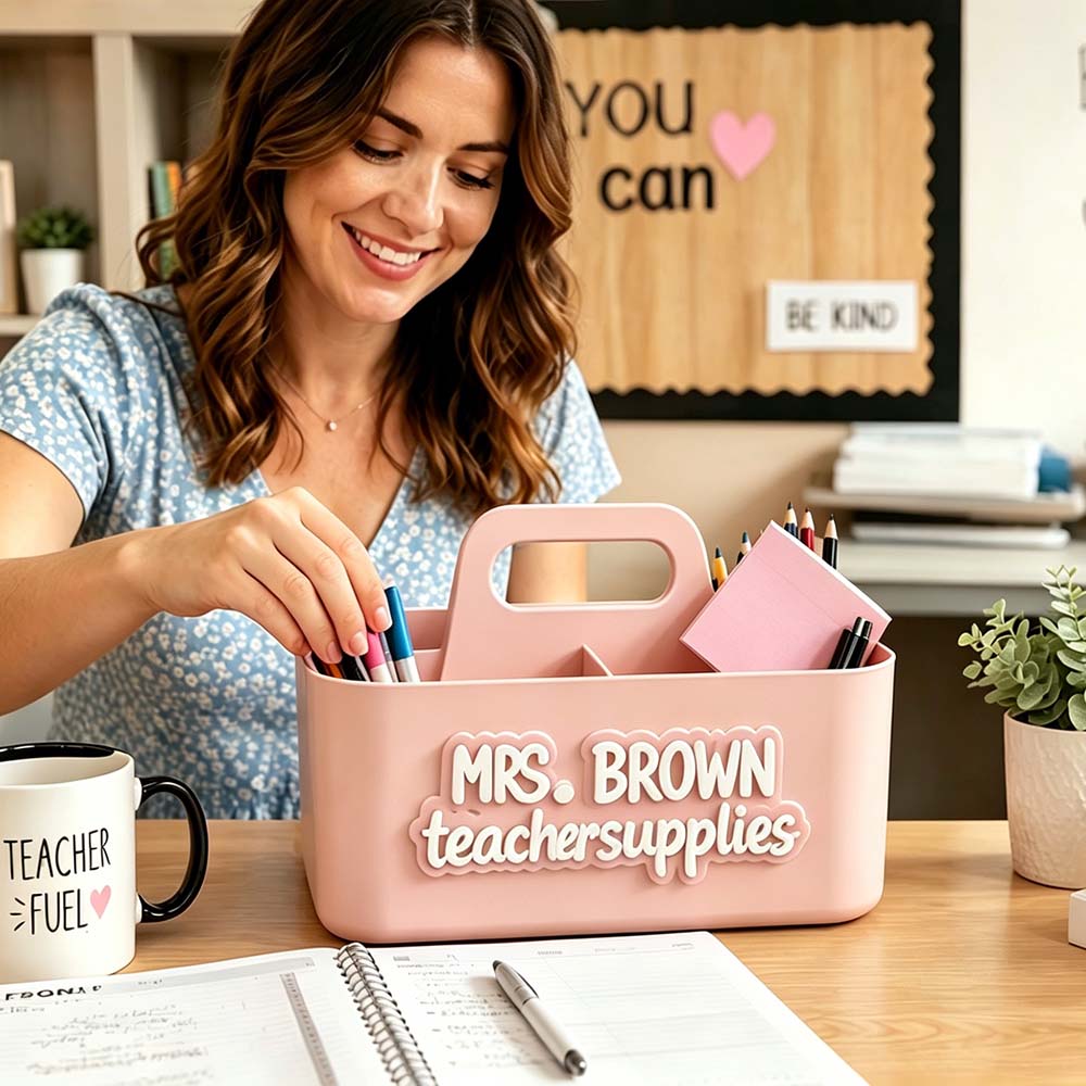 Personalized 3D Printed Teacher Desk Organiser | CWTeach15