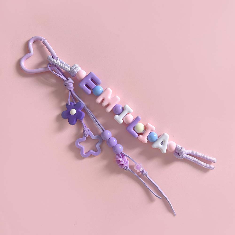 Personalized Colorful Name Letter Beaded Keychain | CWGift82