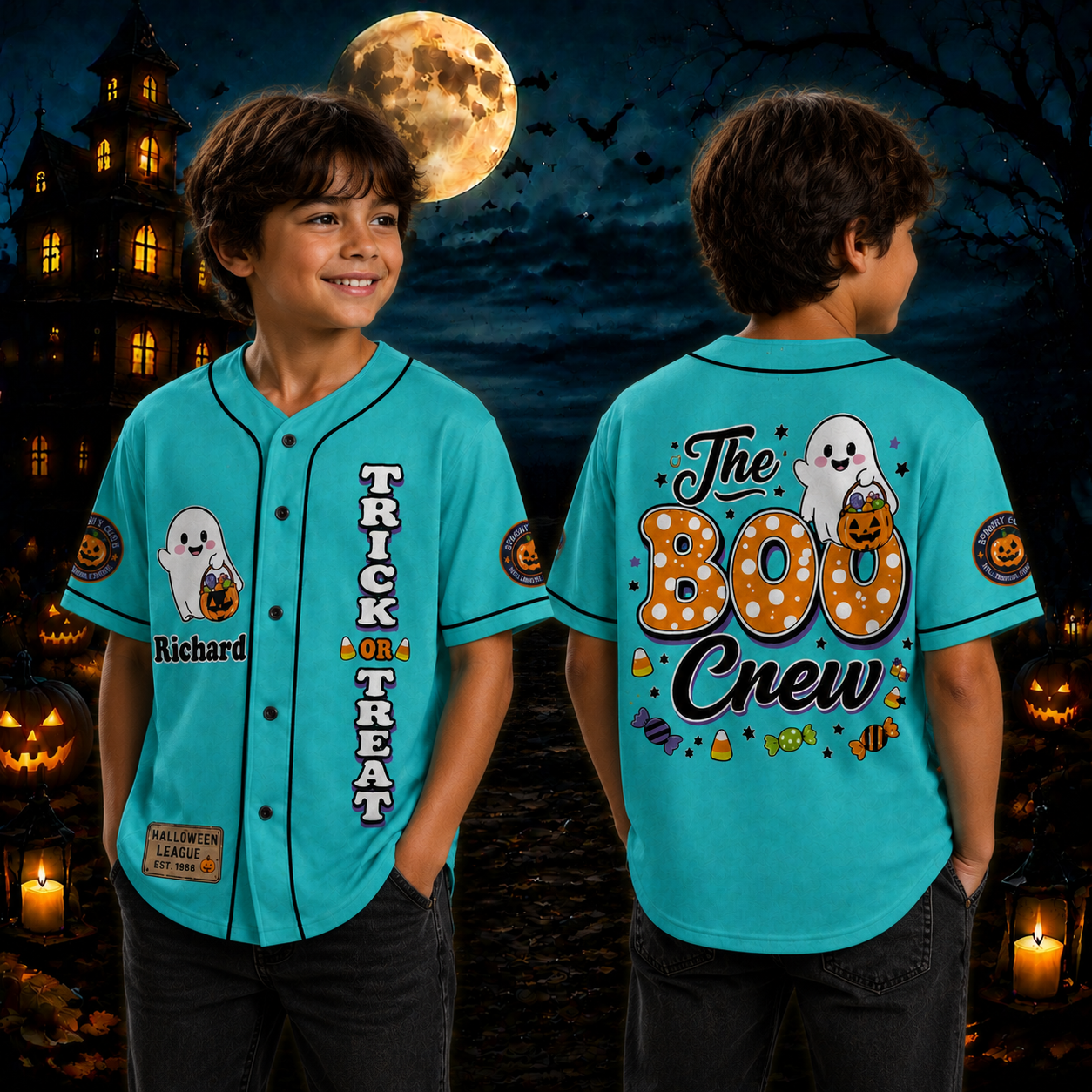 Personalized Halloween Button Up Baseball Jersey For Kid & Adult | CWHalloween110