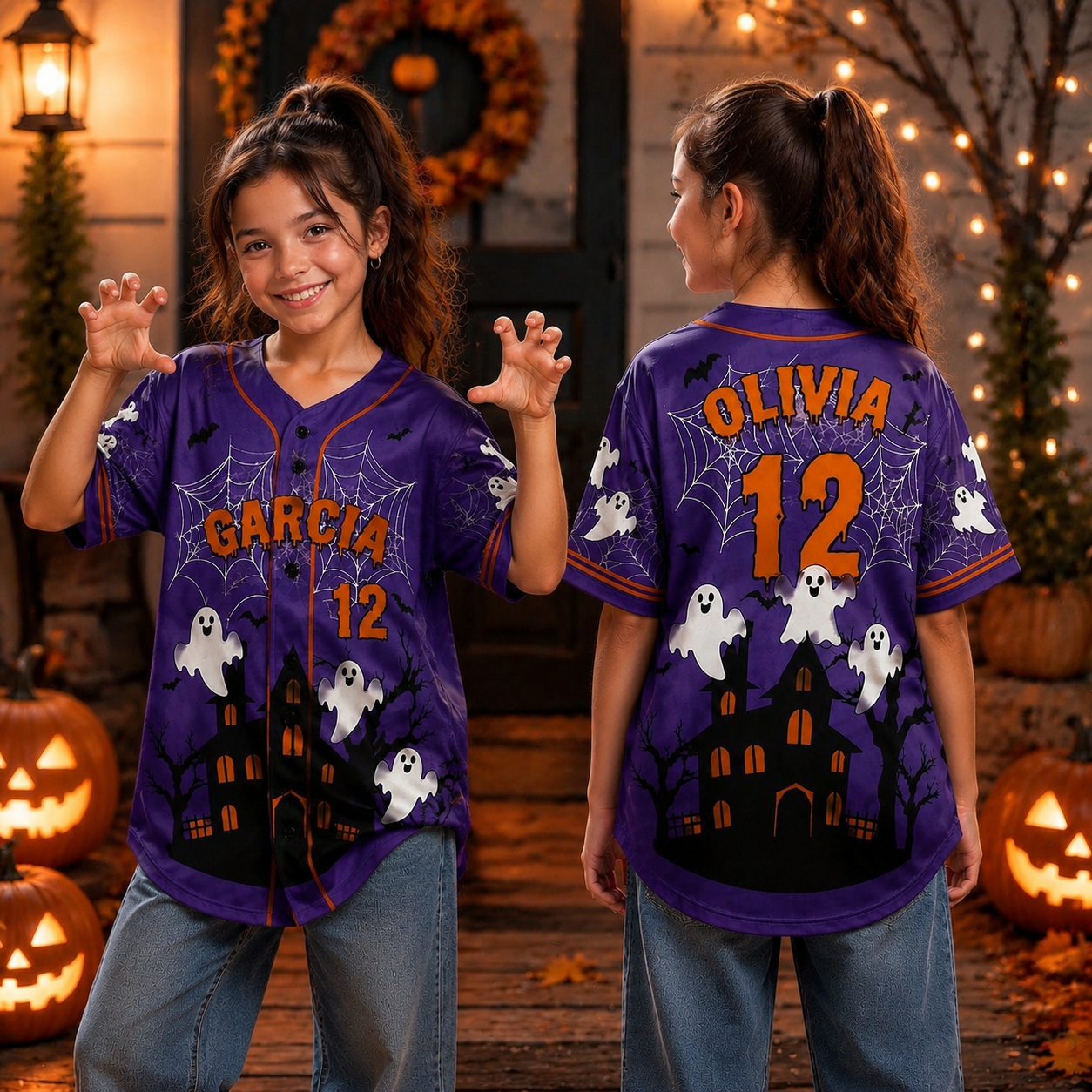Personalized Halloween Button Up Baseball Jersey For Kid & Adult | CWHalloween111