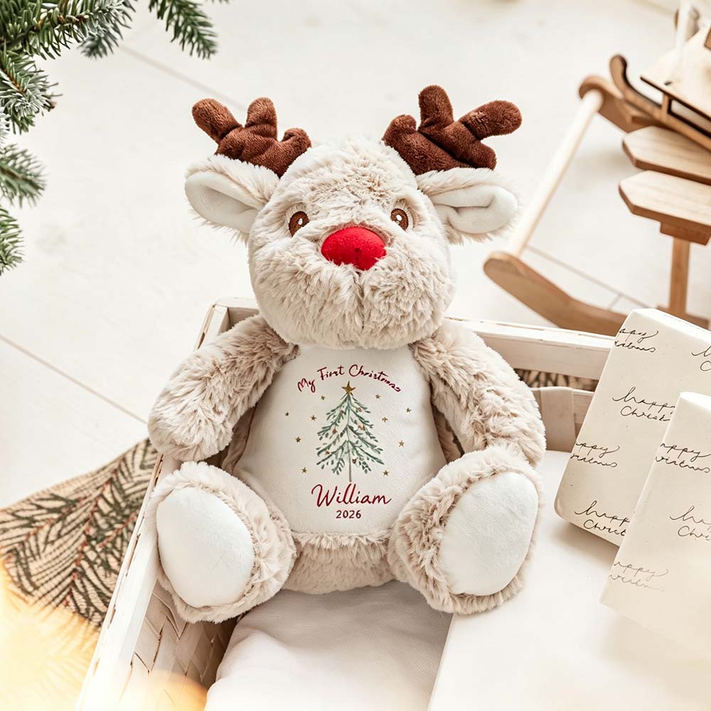 Personalized Christmas Reindeer Christmas Soft Toy for Gifts | MCGift374