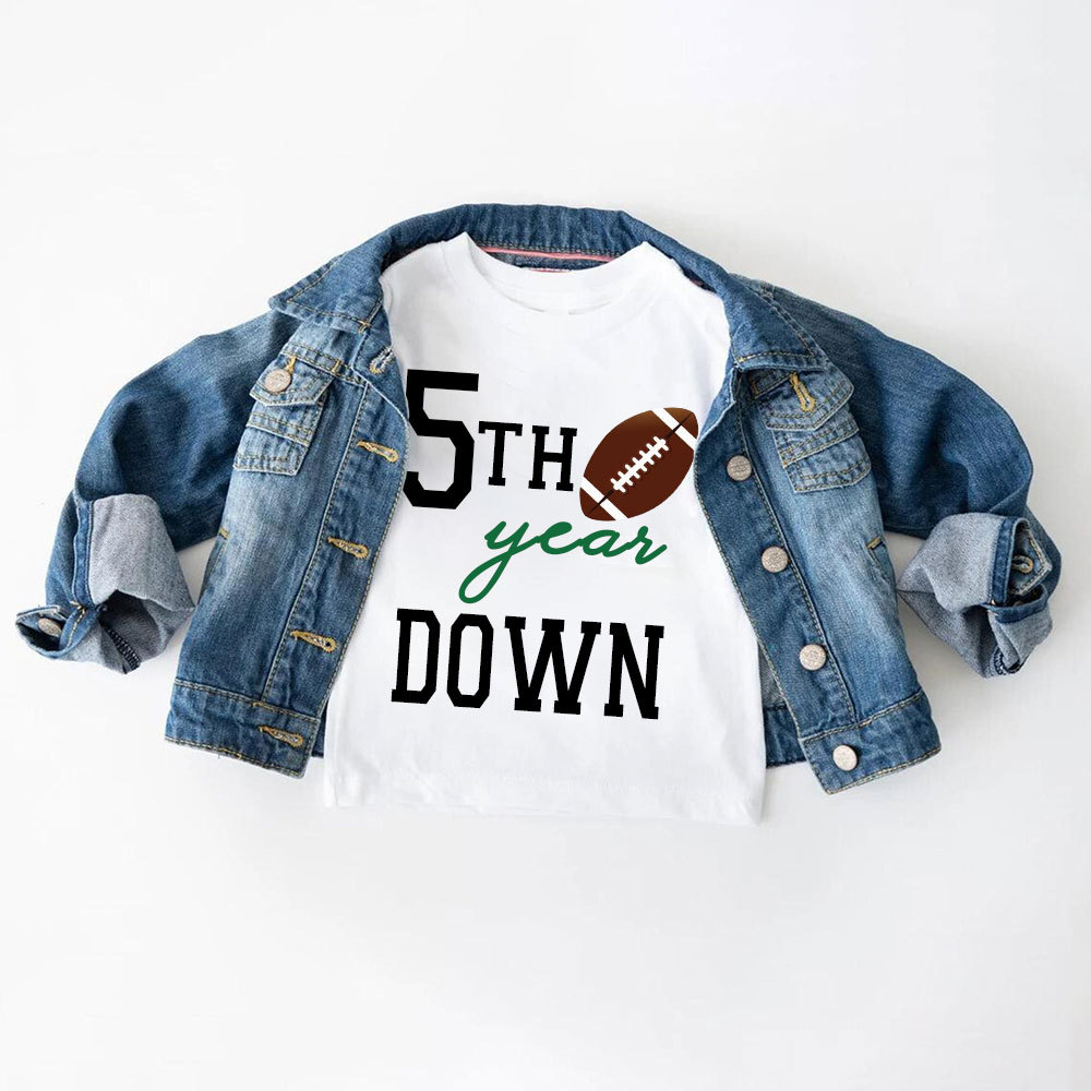 Personalized Three Year Down Football Birthday T-Shirt | inBirth21