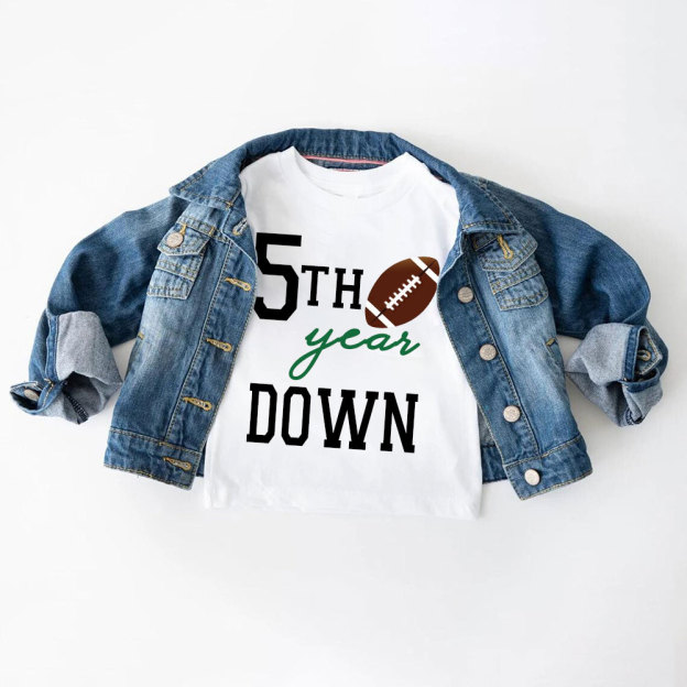 Personalized Three Year Down Football Birthday T-Shirt | inBirth21