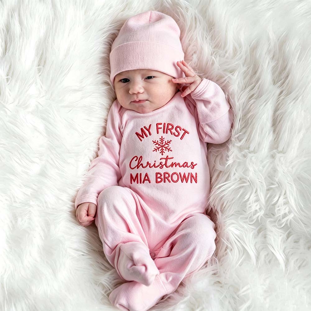 Personalized Embroidery Baby First Christmas Outfit Set | MCGift380