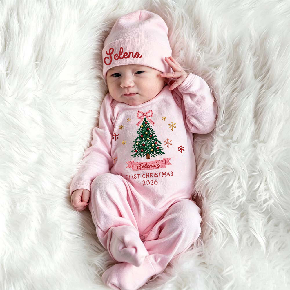 Personalized Baby Cute Design First Christmas Outfit Set | MCGift381