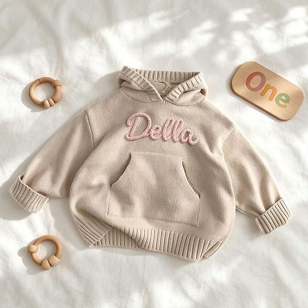 Personalized Hand Embroidered Kids Hoodie Sweater | CWBaby528
