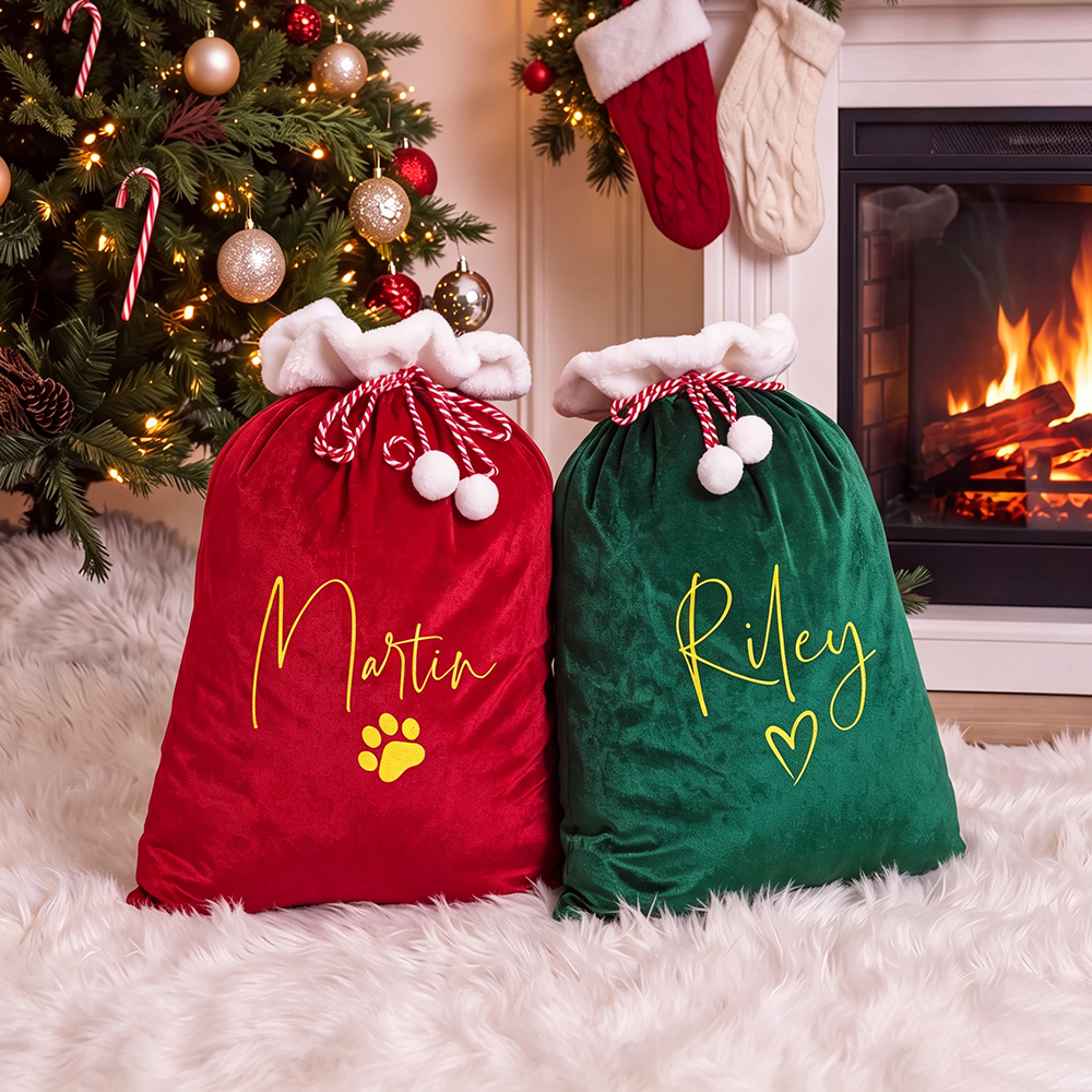 Personalized Christmas Velvet Santa Sack for Gifts | MCGift102