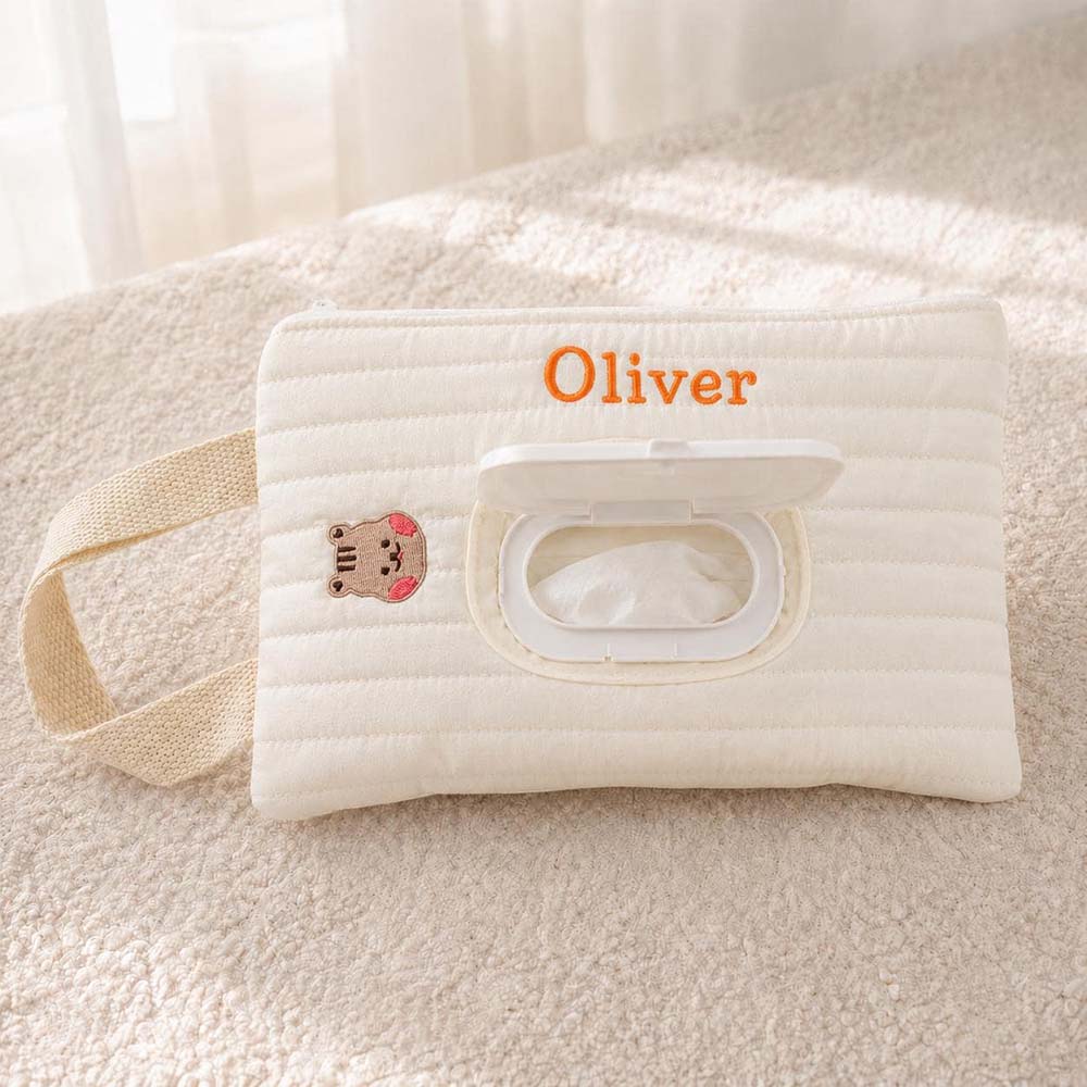 Personalized Embroidered Quilted Baby Wipe Pouch | CWBaby530