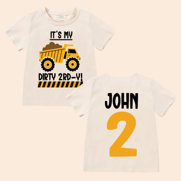 Personalized Truck Construction Dirty Birthday T-Shirt | inBirth25