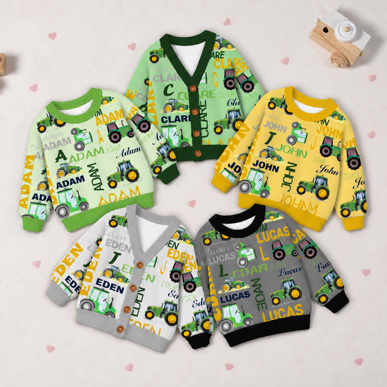 Personalized Lovely Kids Truck Knit Sweater | CWSweater05