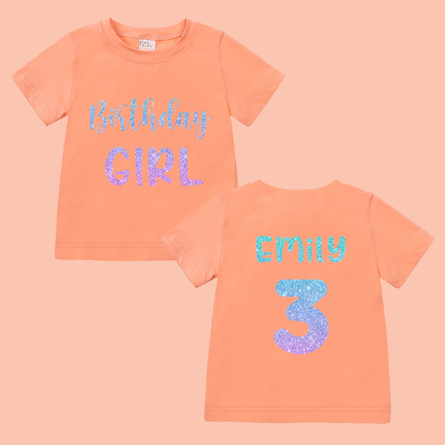 Personalized Colourful Birthday Girl Birthday T-Shirt | inBirth28