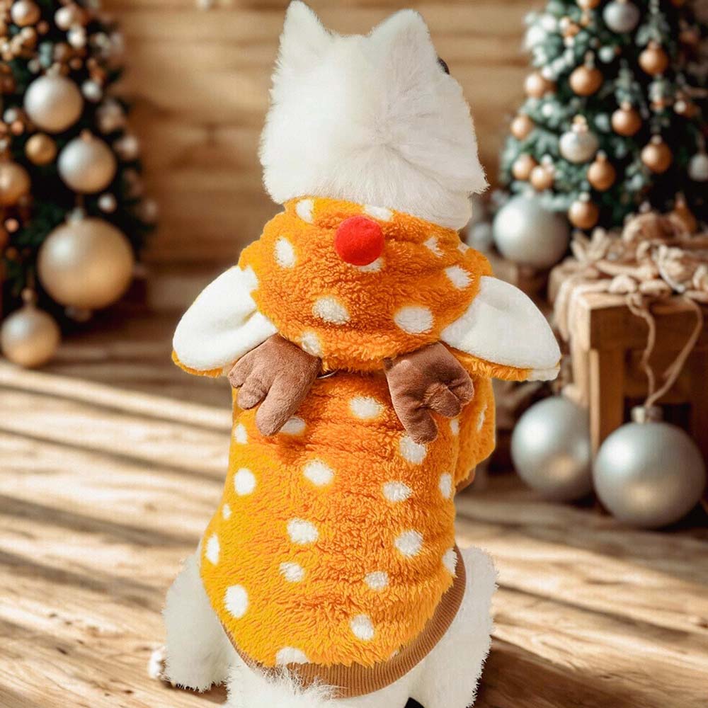 Personalized Embroidered Pets Christmas Reindeer Plush Fleece Outfit | MCGift415