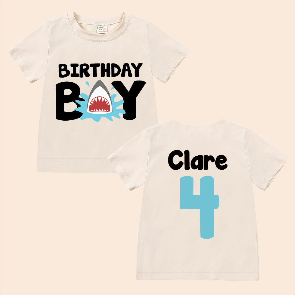 Personalized Boy Shark Birthday T-Shirt | inBirth30