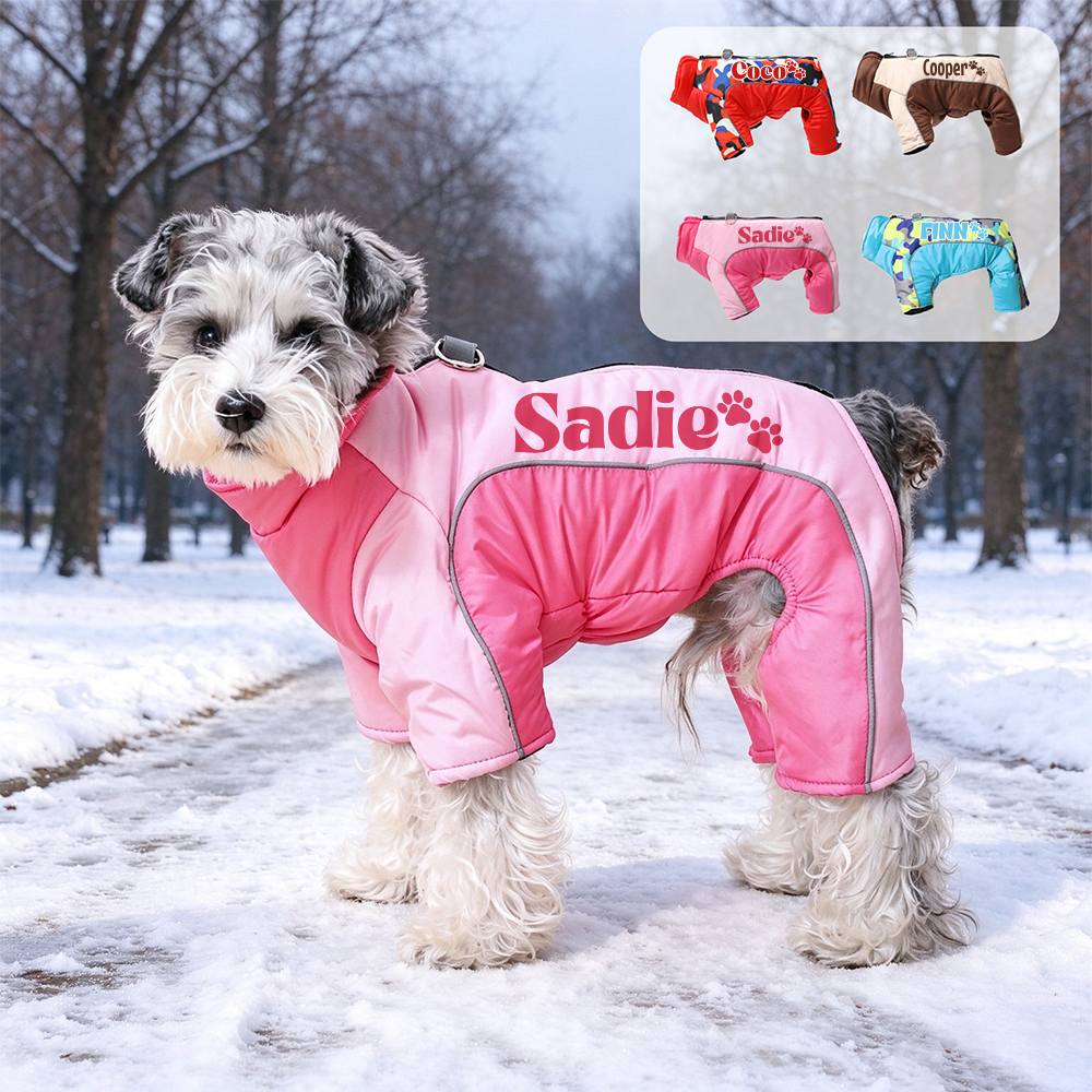 Personalized Pet Winter Warm Windproof Puffer Jacket | BKPet608