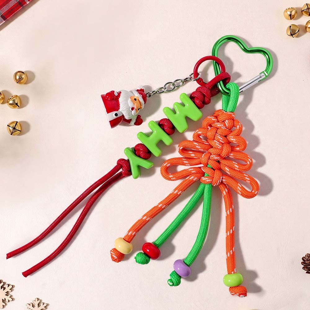 Personalized Christmas Multicolor Letter Beaded Bag Charm | CWGift110