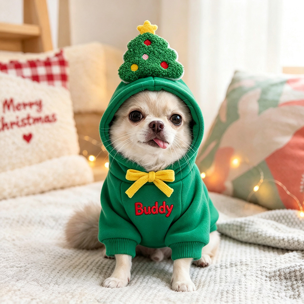 Personalized Embroidered Lovely Pet Christmas Hoodie | MCGift431