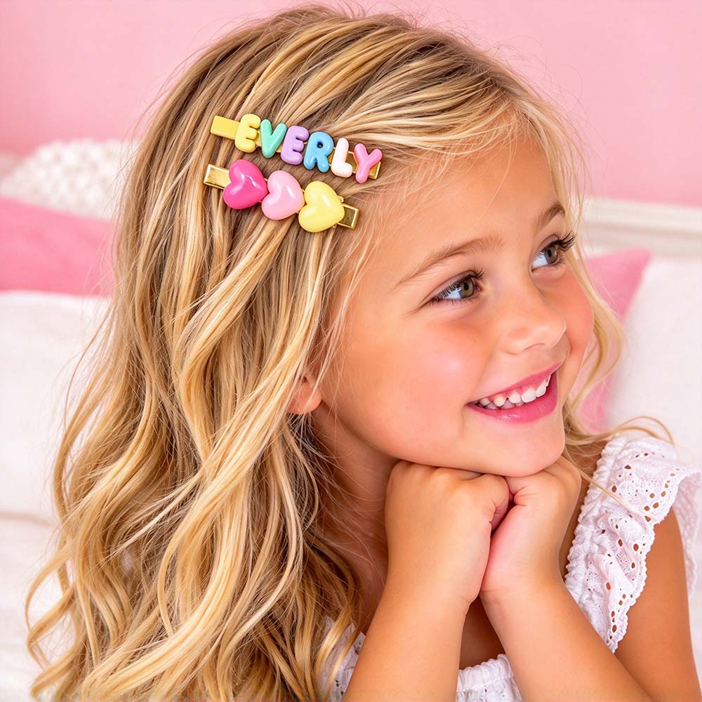 Personalized Girls Colorful Monogram Hair Clip | CWBaby551