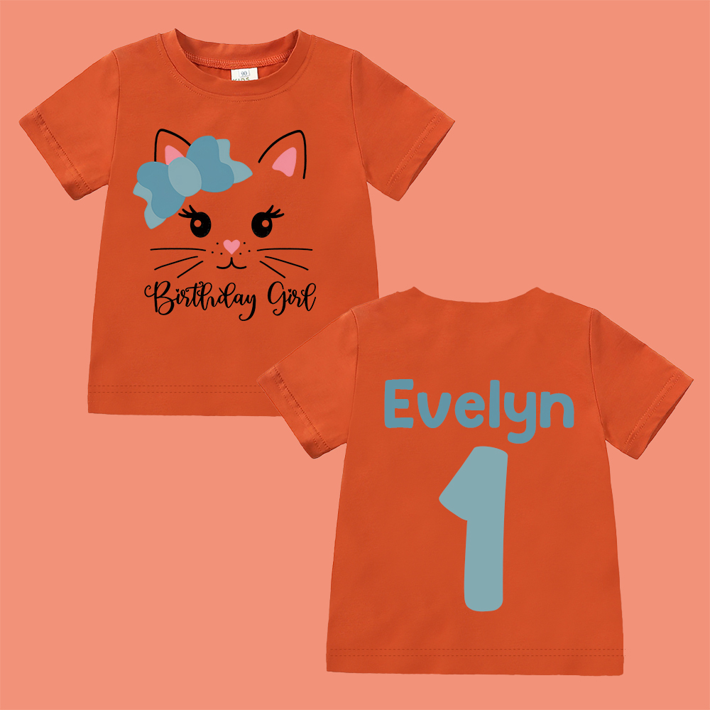 Personalized Cat Theme Kitten Birthday T-Shirt | inBirth32