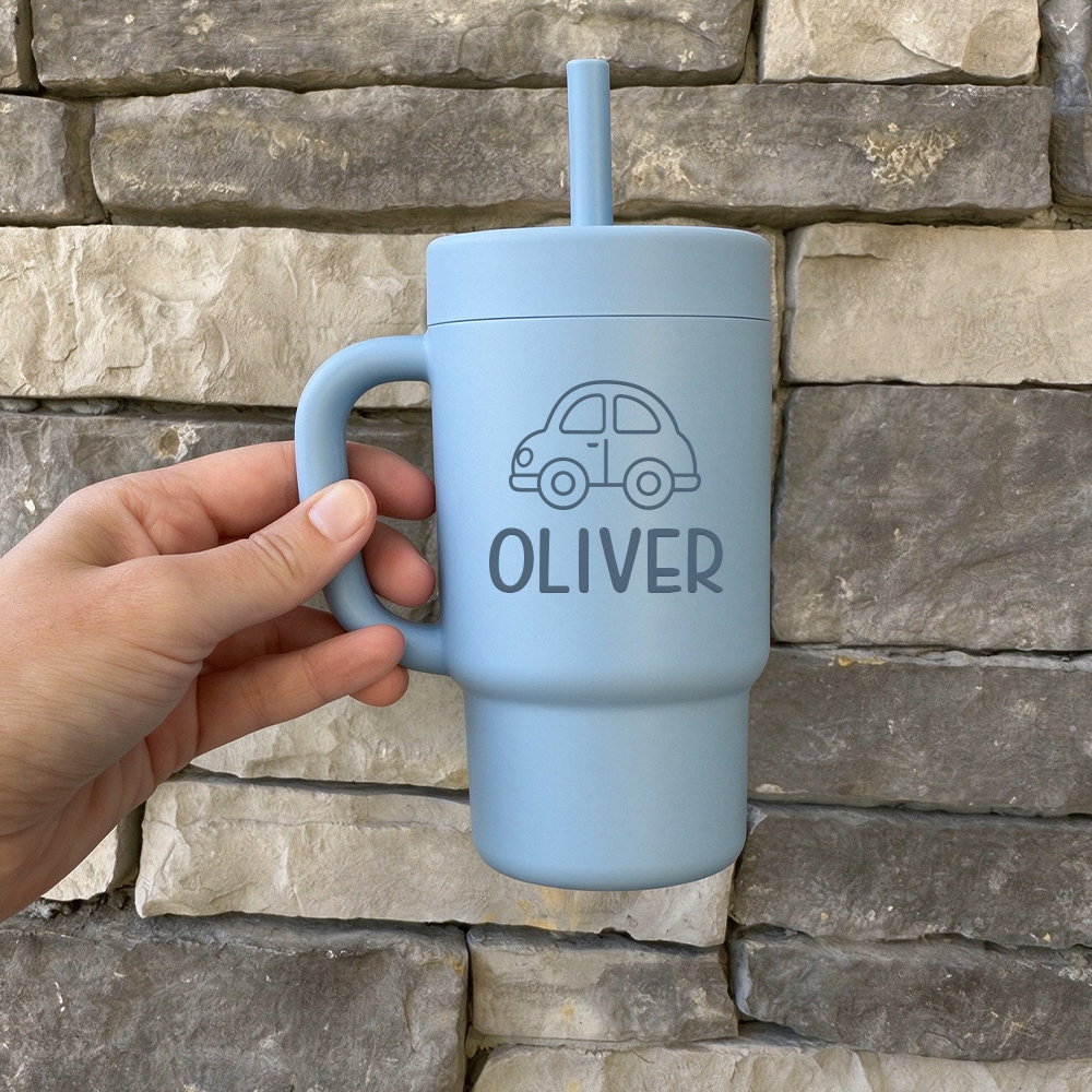 Personalised 10oz Stainless Steel Sippy Cup for Kids | KidCup10