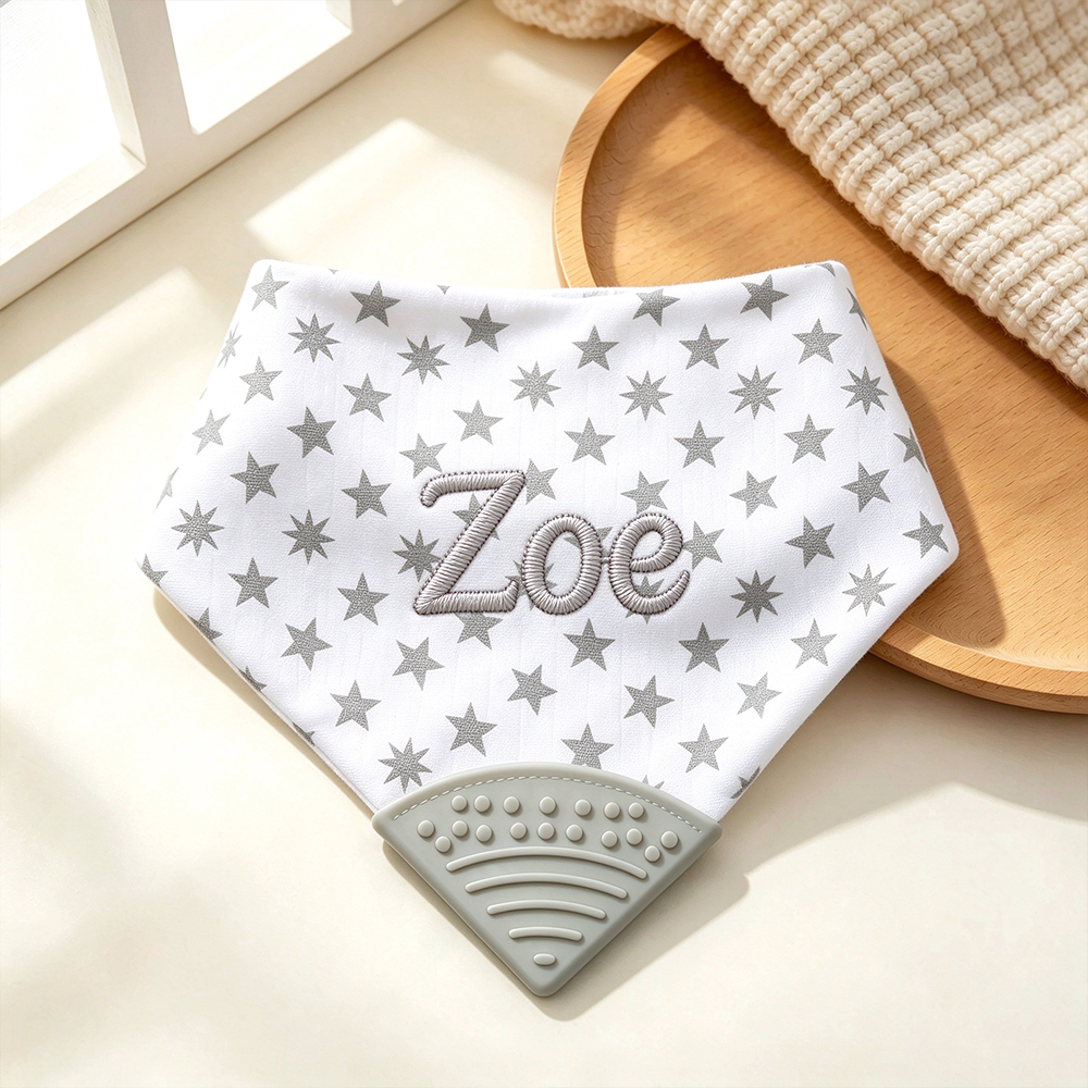 Personalized Embroidered Baby Muslin Cotton Bibs | CWBaby557