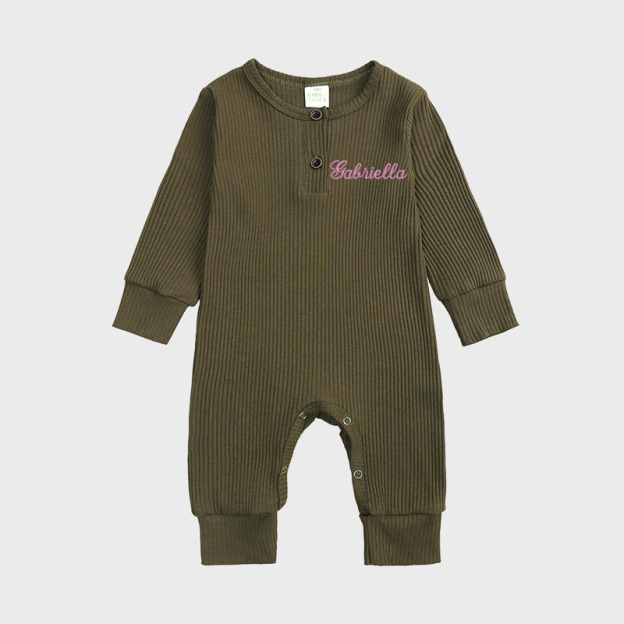 Personalized Embroidery Kids Cozy Soft Sweatshirt Romper | inRomper08