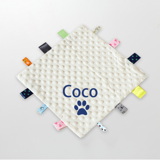 Personalized Pet Embroidery Comforter Ribbon Taggie | BKPet77