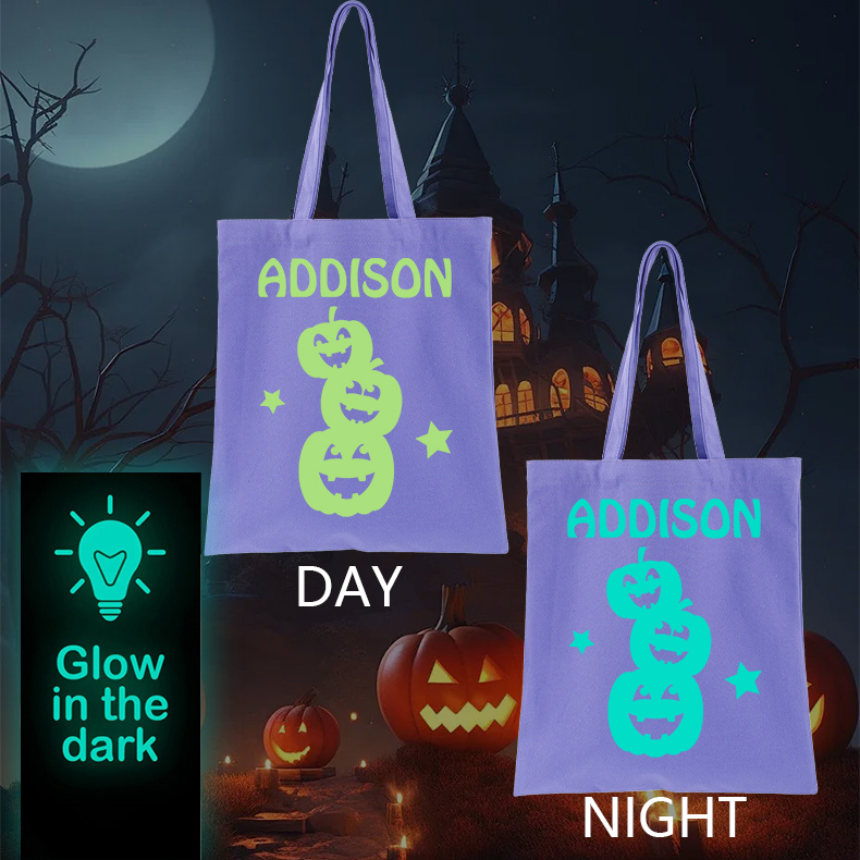 Personalized Glow In The Dark Halloween Treat Bag | MCGift32