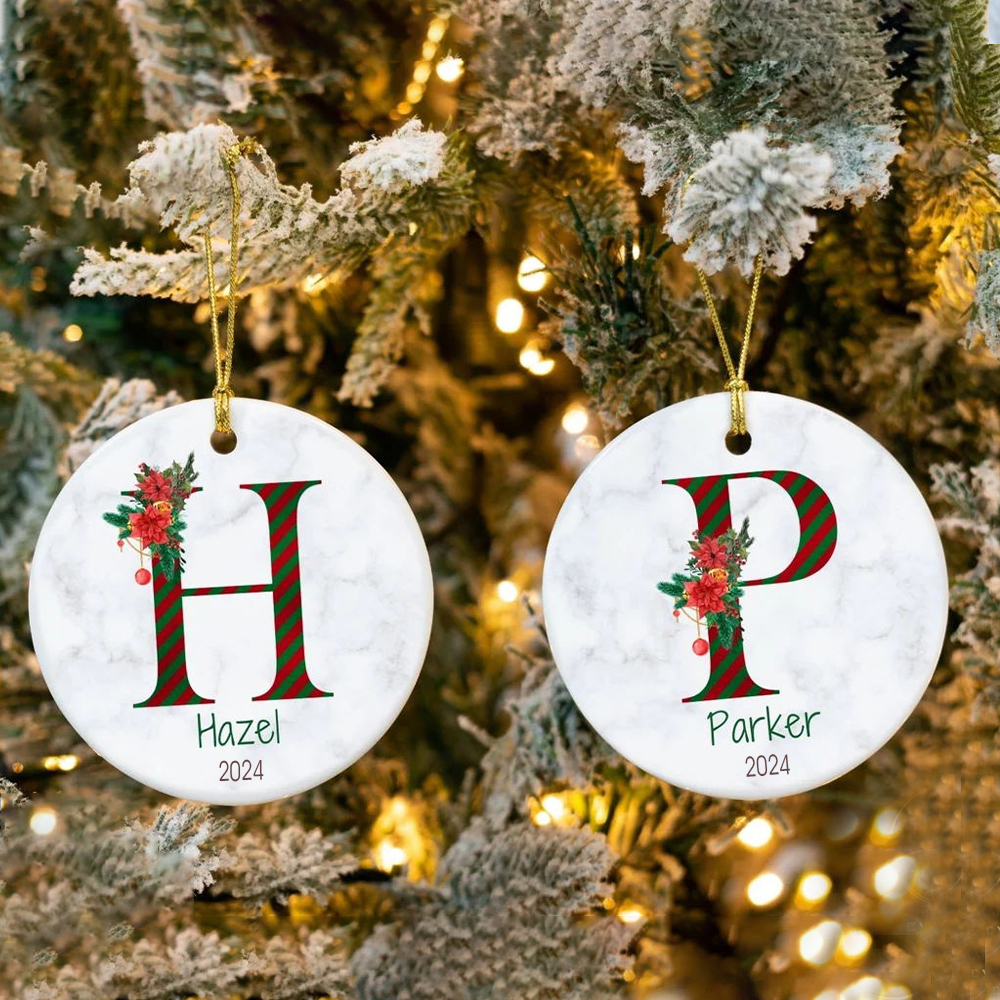 Personalized Christmas Monogram Ornaments Decoration | MCGift32