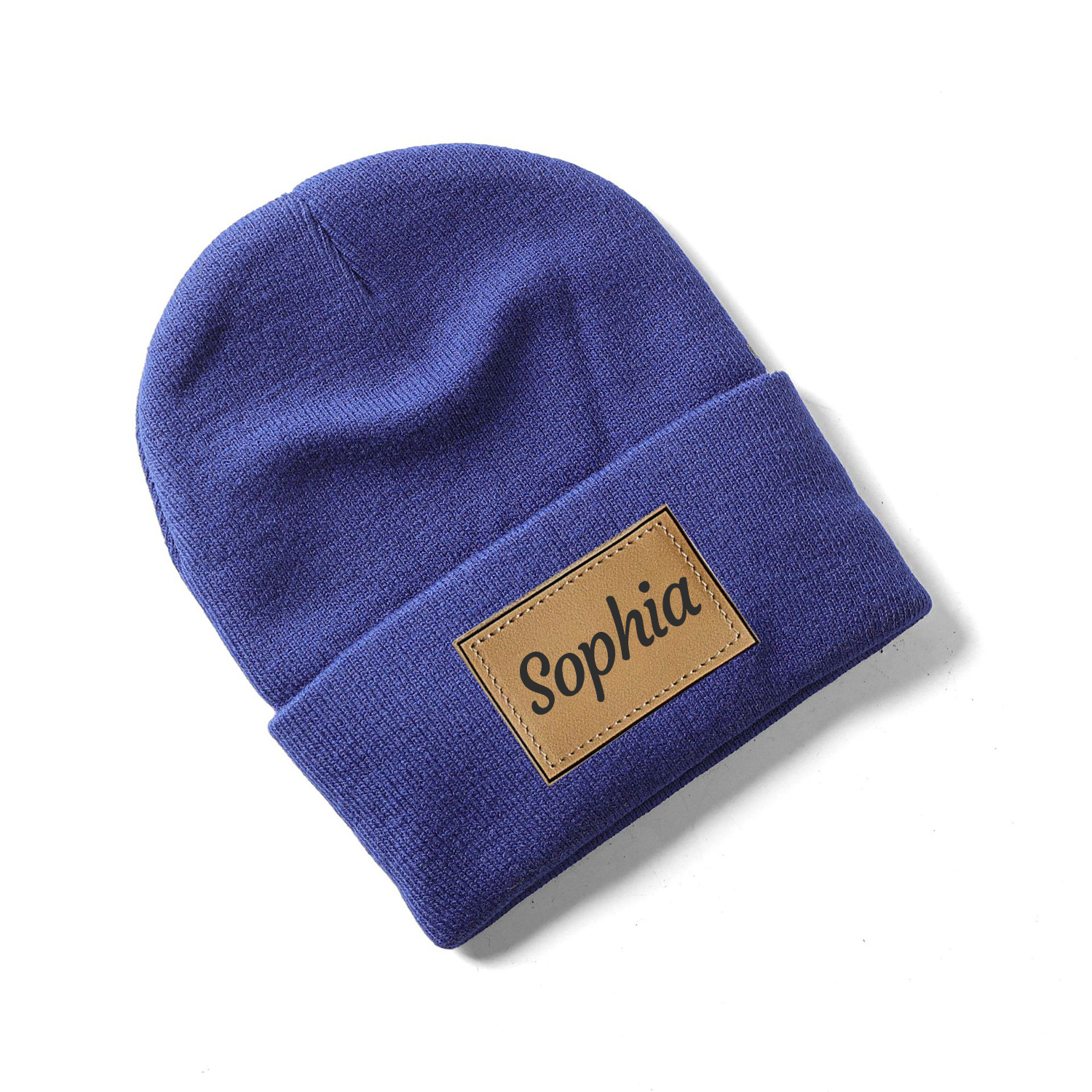 Personalized Leather Patch Beanie for Comfort & Unique | HSKid37