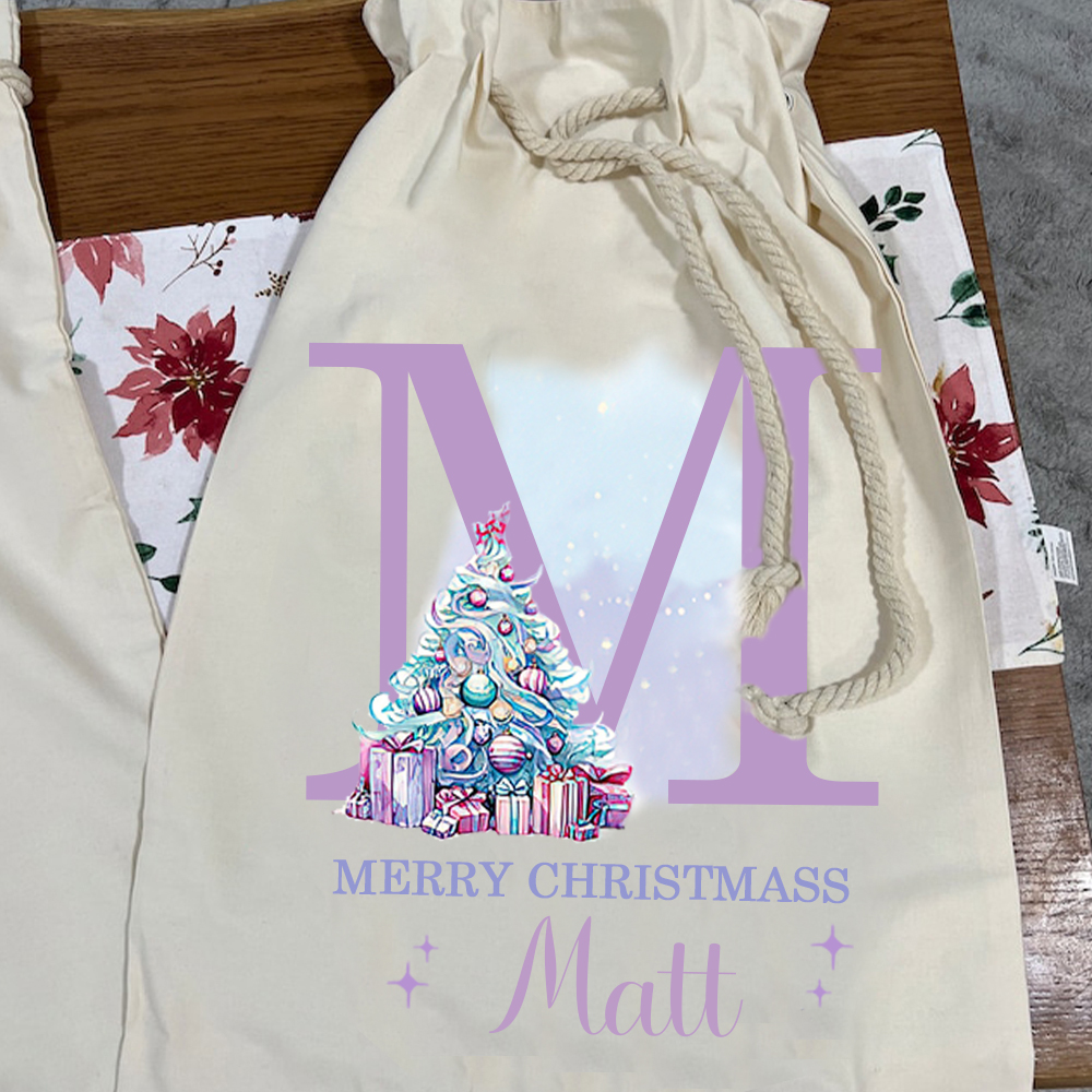 Personalized Name & Initial Christmas Gift Sack | MCGift67