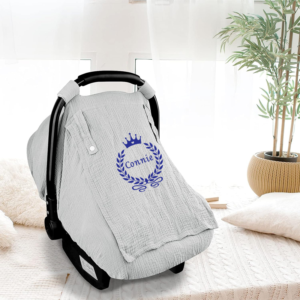 PersonalizedMuslin Car Seat Covers for Babies | CWBaby62