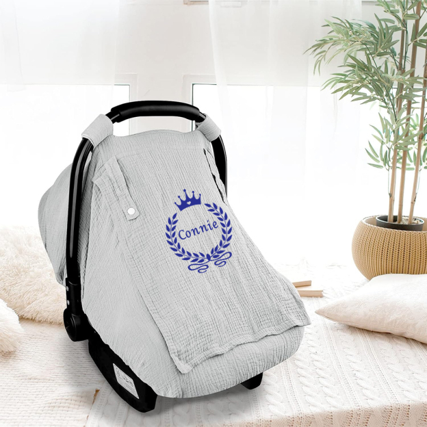 PersonalizedMuslin Car Seat Covers for Babies | CWBaby62