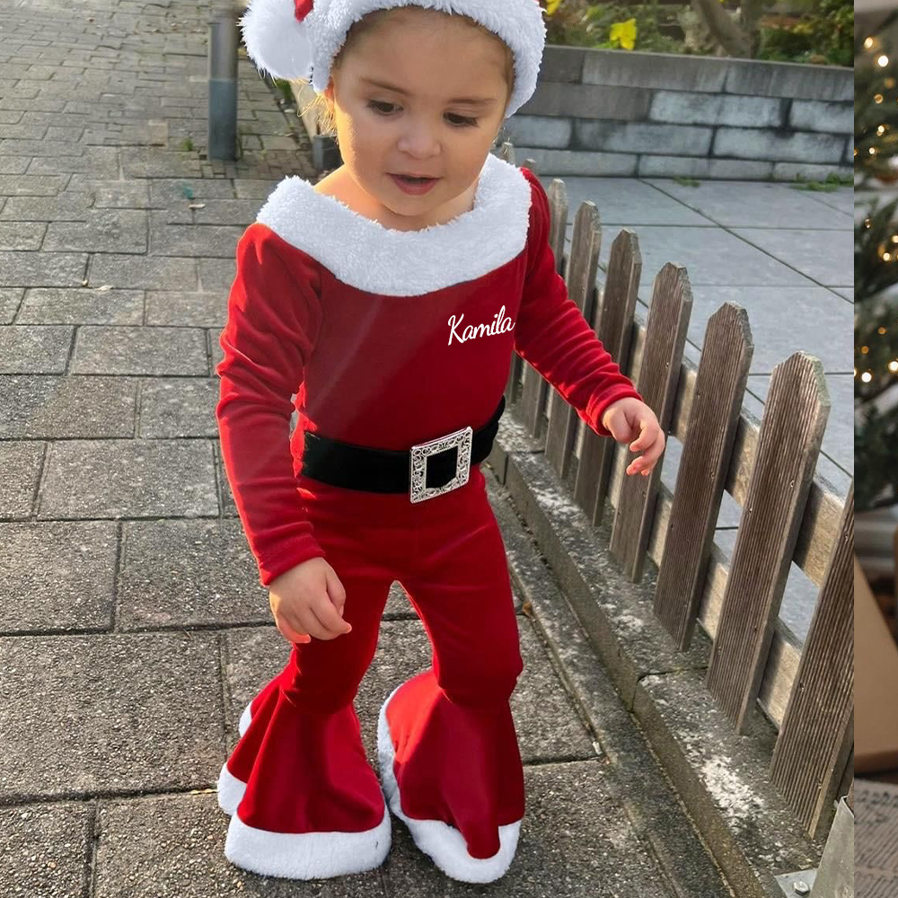 Personalized Kid Christmas Santa Claus Outfit | MCGift94