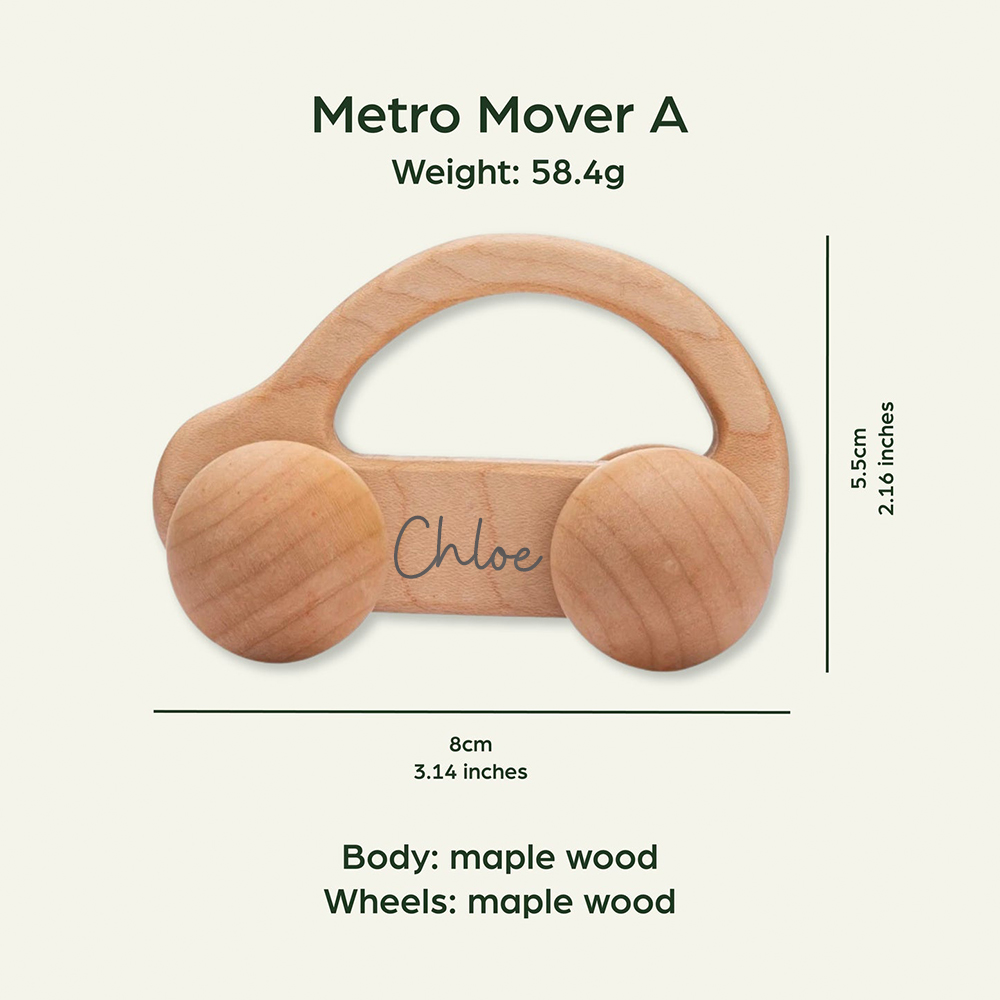 Personalized Baby Natural Wooden Cars Toy | CWToy101