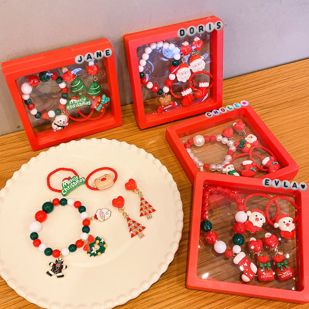 Personalized Lovely Little Girl's Christmas Santa Claus Jewelry Set Box | MCGift99