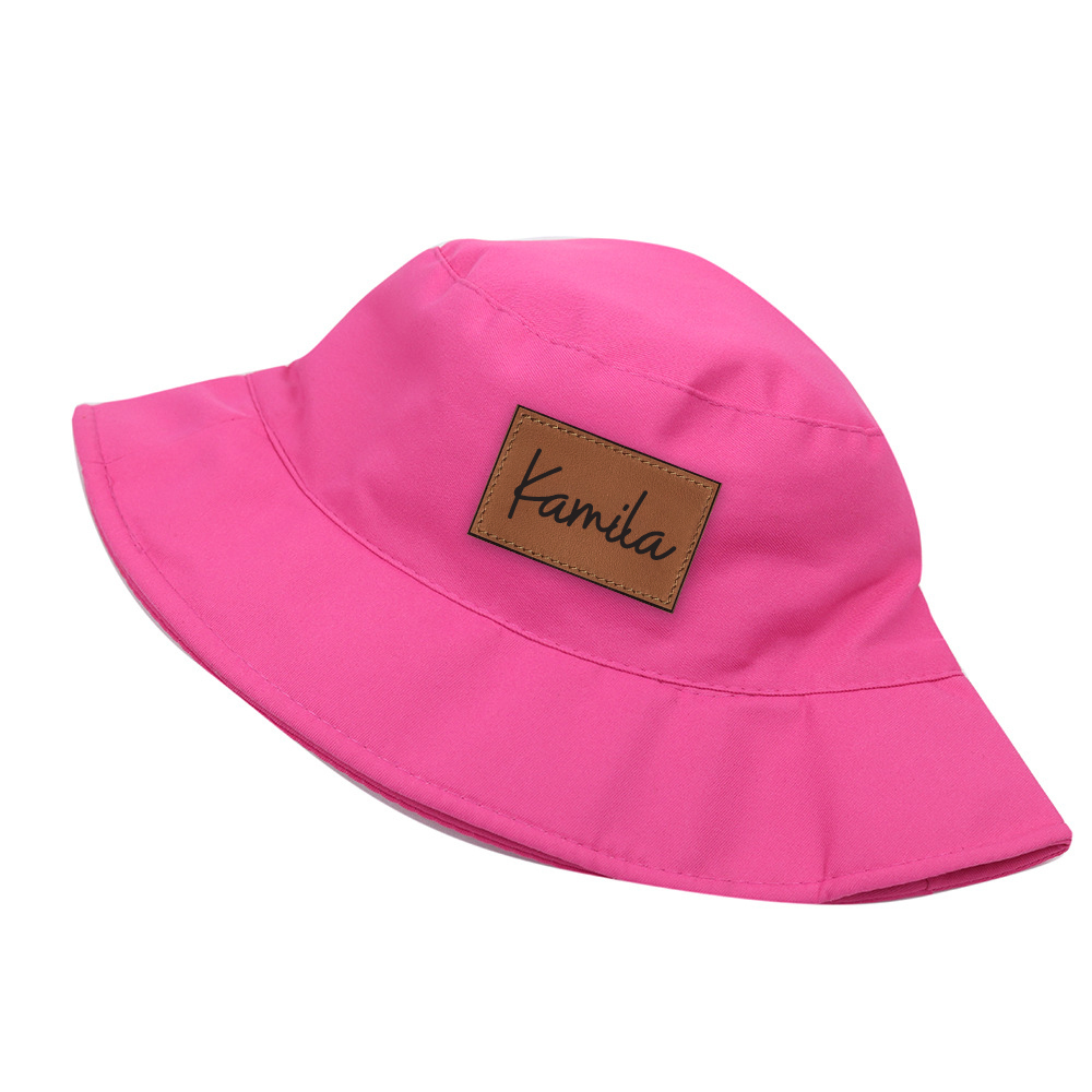 Personalized Kid Leather Patch Bucket Sunbonnet for Comfort & Unique | CWBeach157