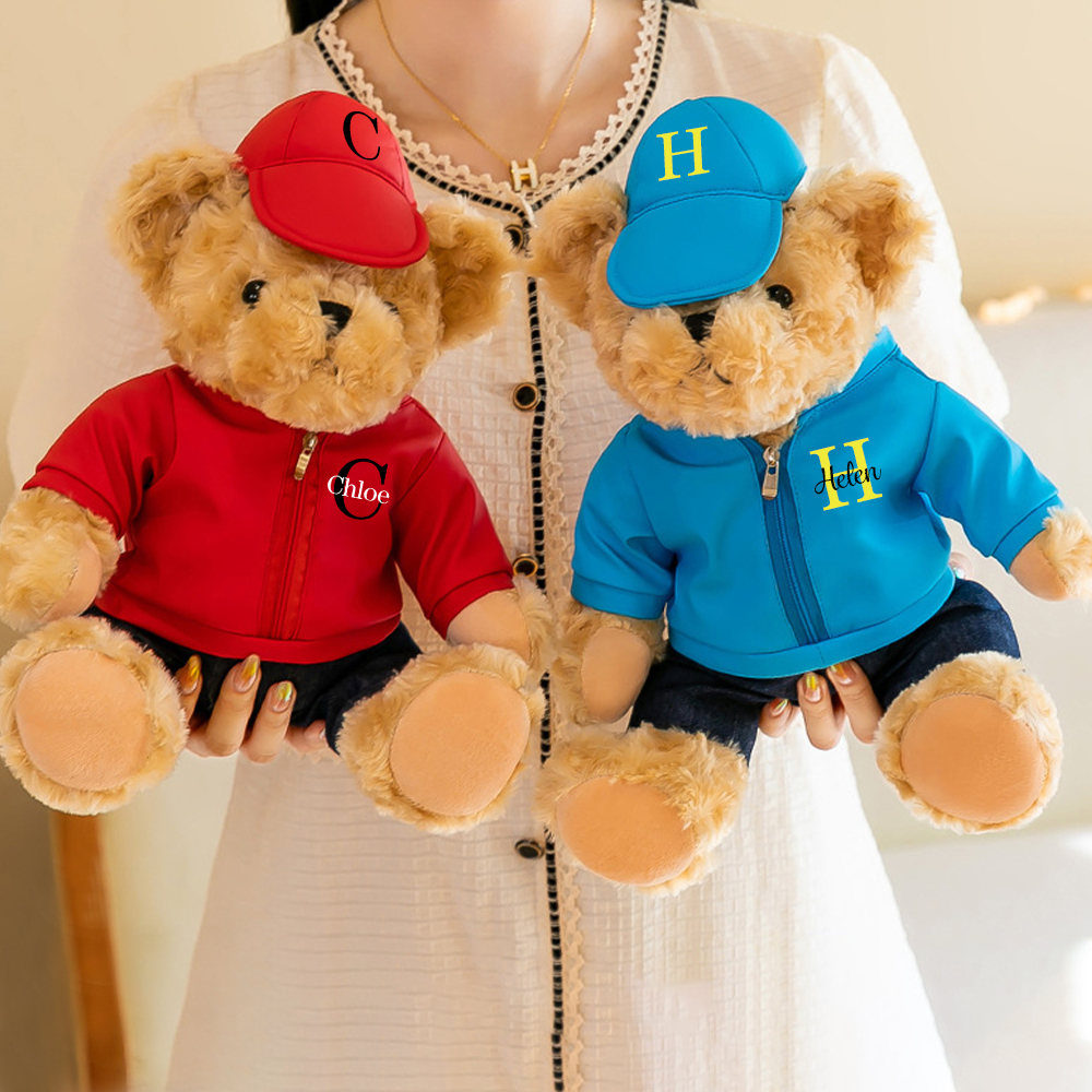 Personalized Kids Monogram Plush Teddy Bear Toy | CWToy111
