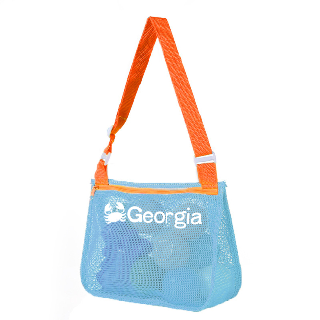 Personalized Seashell Zipper Mesh Beach Bag | CWBeach01