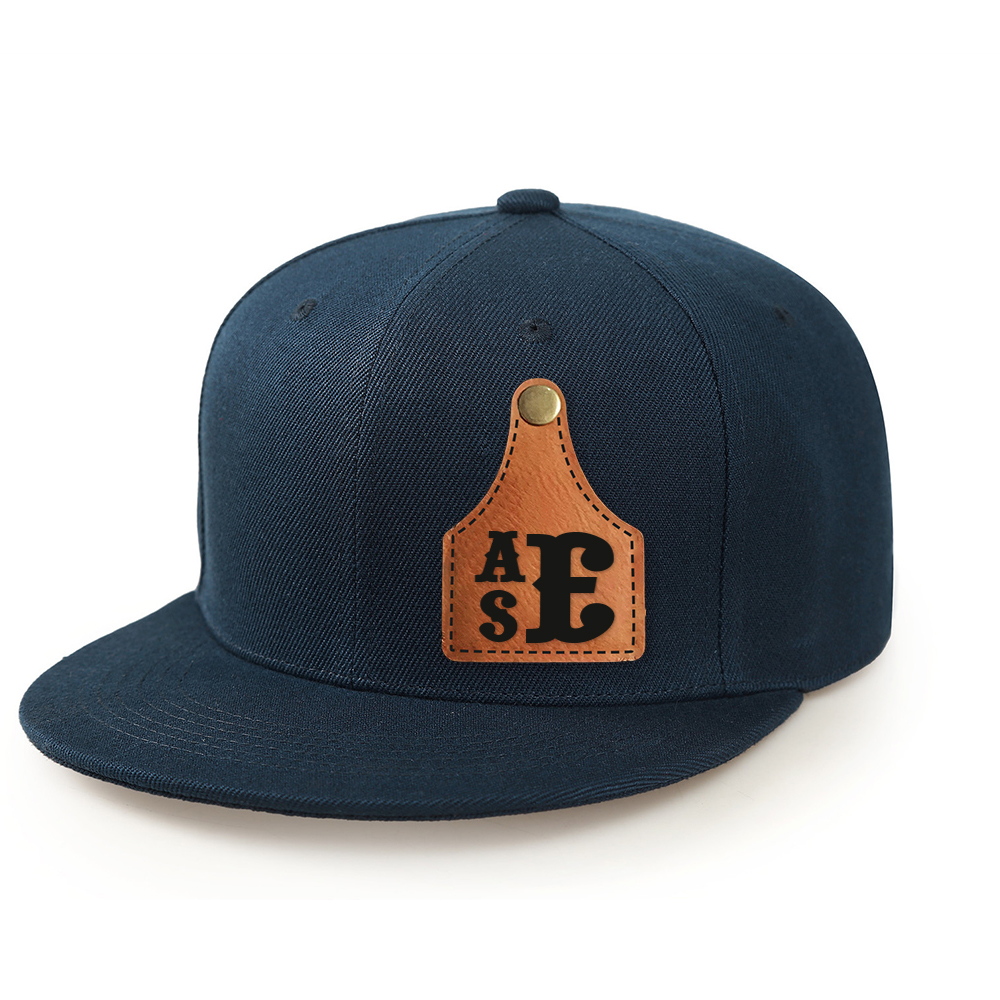 Personalize Kids Leather Patch Cow Tag Hat | CWBeach158