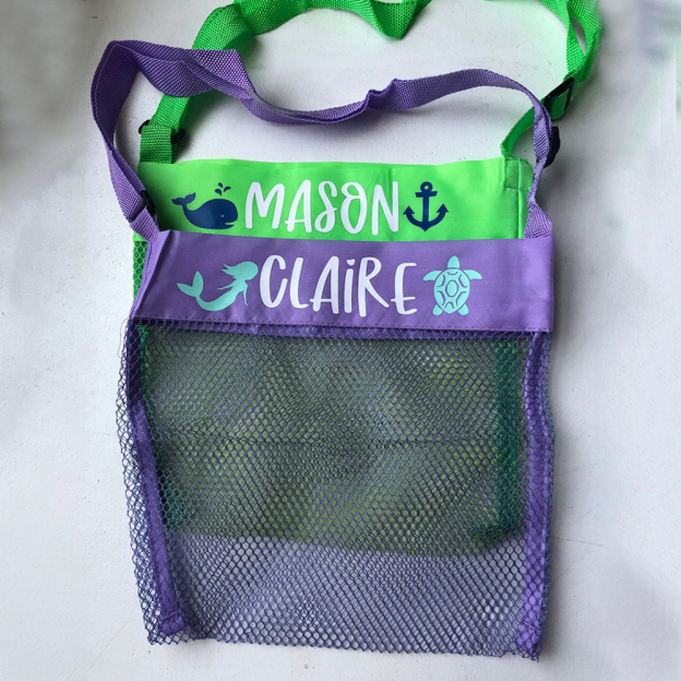 Personalized Lovely Seashell Mesh Beach Bag | CWBeach0201