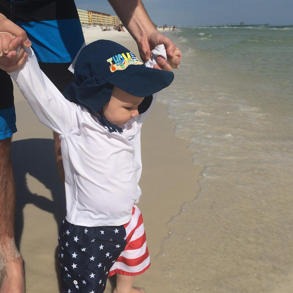 Personalized Kids UV Sun Hat with Neck Protection | CWBeach171