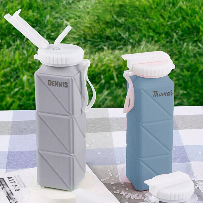 Personalised BPA Free 20oz Food Grade Silicone Foldable Water Bottles | YouBottle80
