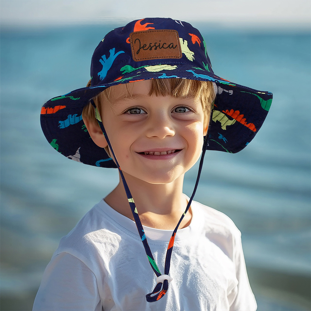 Personalized Leather Patch Cute Bucket Hat for Comfort & Unique | CWBeach174