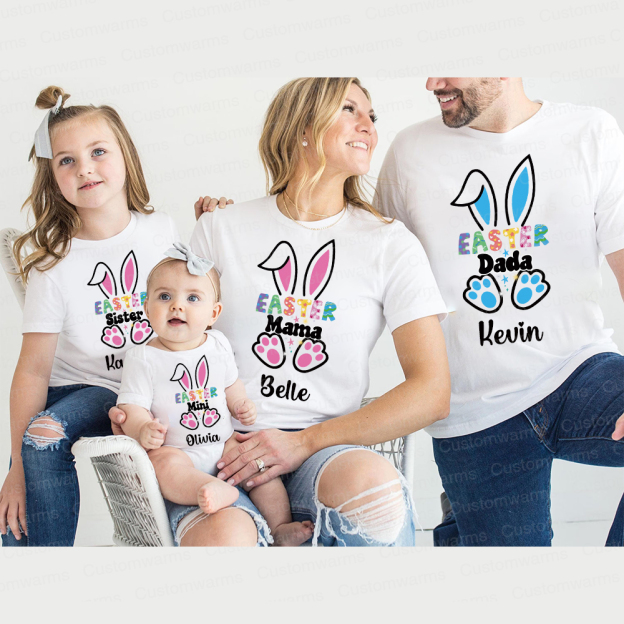 Personalized Family Happy Easter Matching Shirt | CWEaster55