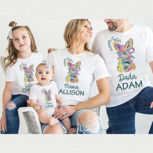 Personalized Family Happy Easter Matching Shirt | CWEaster58