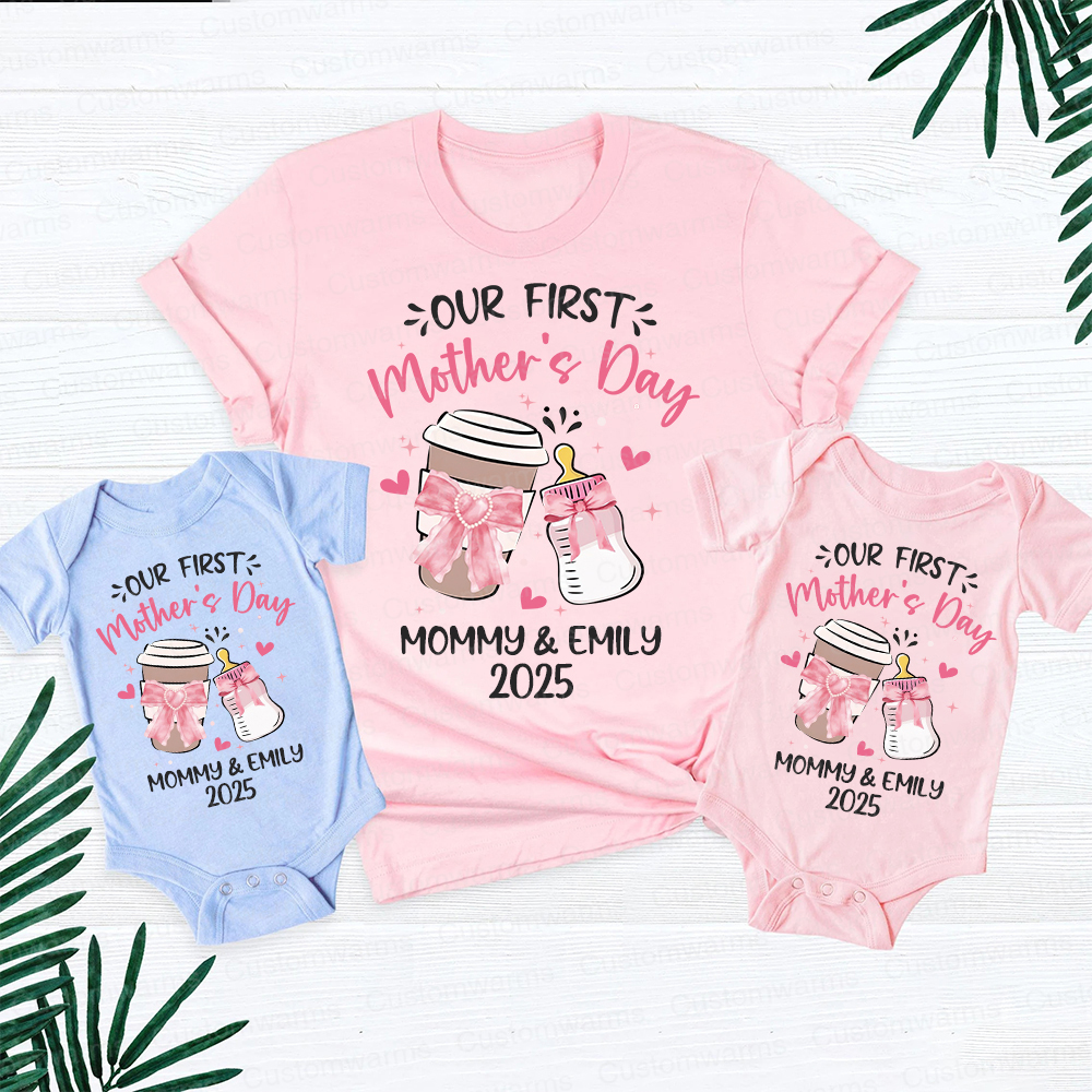Personalized First Mother's Day Mommy and Baby Outfit | CWFamily16