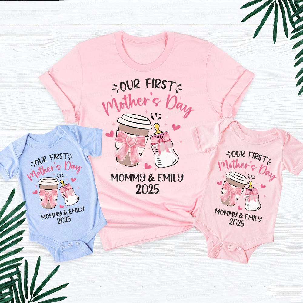 Personalized First Mother's Day Mommy and Baby Outfit | CWFamily16