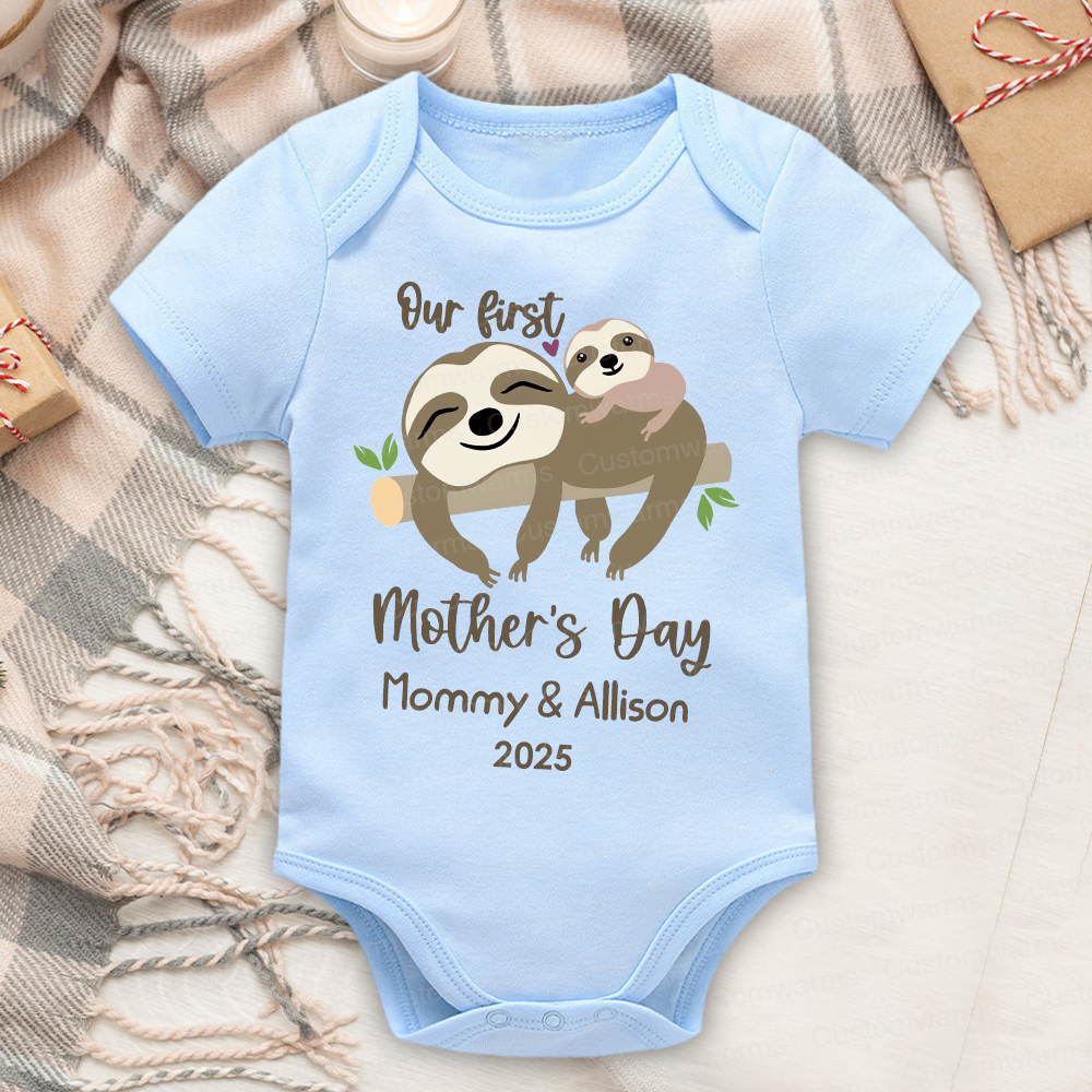 Personalized First Mother's Day Mommy and Baby Outfit | CWFamily33