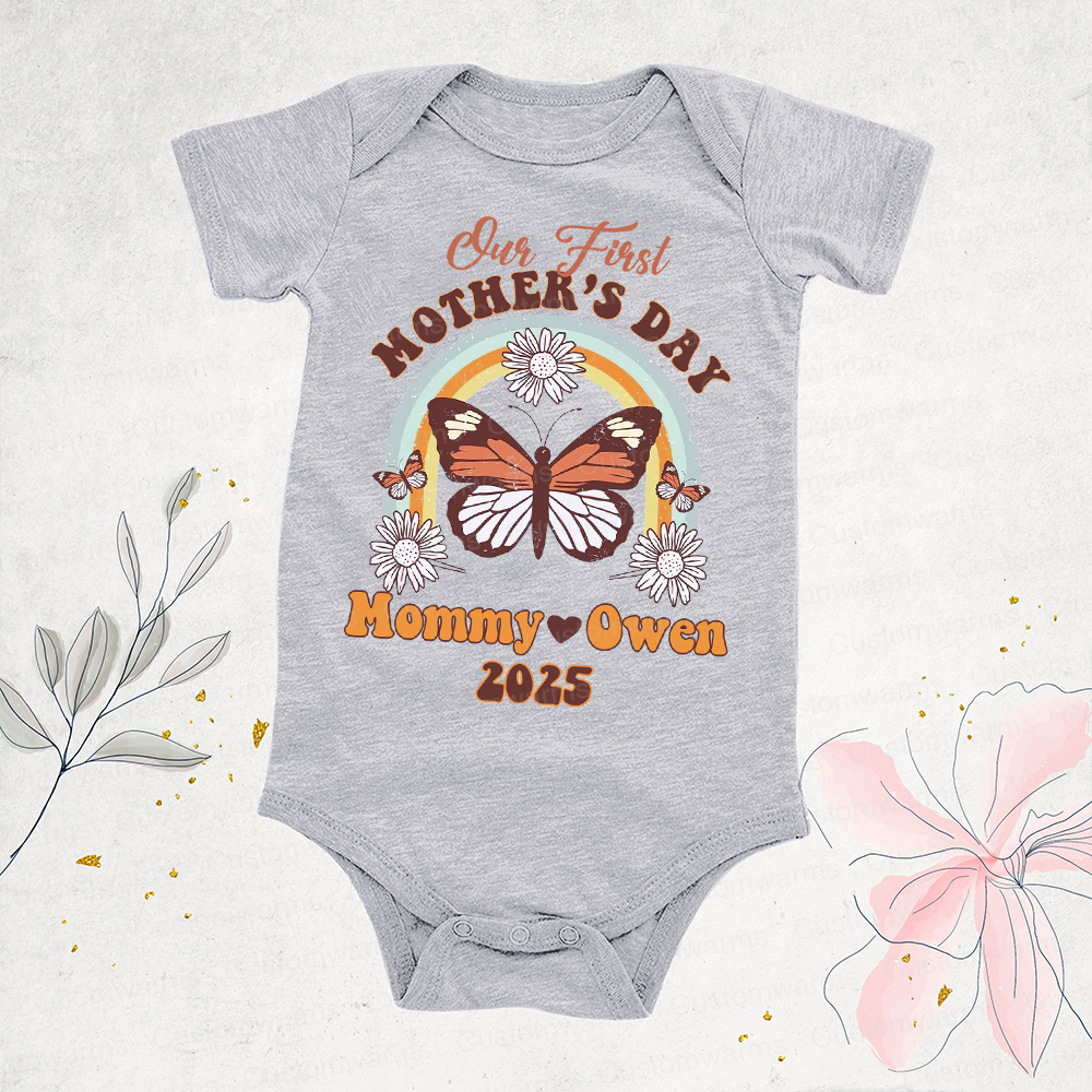 Personalized First Mother's Day Mommy and Baby Outfit | CWFamily34